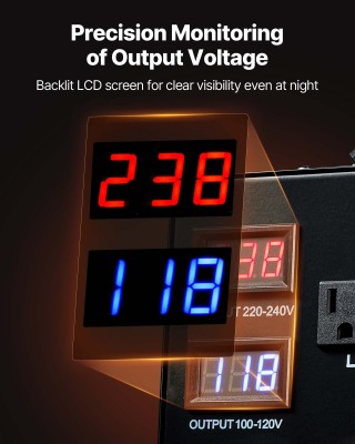 VEVOR Αυτόματος Μετατροπέας Τάσης 3000VA με Οθόνες LCD, Διεπαφές US... VEVOR Αυτόματος Μετατροπέας Τάσης 3000VA με Οθόνες LCD, Διεπαφές US...