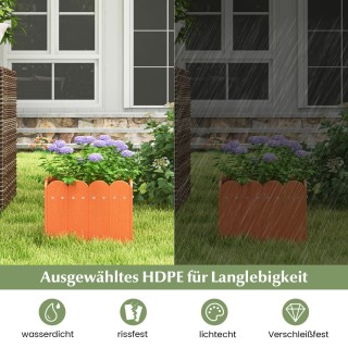 Costway Πορτοκαλί Ανθεκτική Γλάστρα Κήπου HDPE 32x30x25 εκ. GT4115YW-2