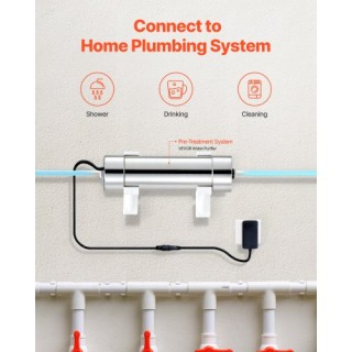 VEVOR 220V 8W UV Φίλτρο Νερού 1GPM SJHXTUV8W1GPFDJEJV2 VEVOR 220V 8W UV Φίλτρο Νερού 1GPM SJHXTUV8W1GPFDJEJV2