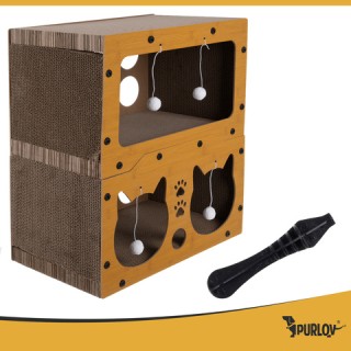 Purlov Ονυχοδρόμιο Γάτας 3-σε-1 διώροφο σπιτάκι 27017 Purlov Ονυχοδρόμιο Γάτας 3-σε-1 διώροφο σπιτάκι 27017