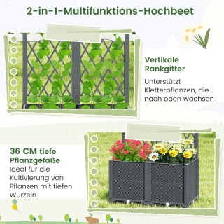 Costway Γκρι Ζαρντινιέρα με Πέργκολα για Αναρριχώμενα Φυτά 80x40x14... Costway Γκρι Ζαρντινιέρα με Πέργκολα για Αναρριχώμενα Φυτά 80x40x14...