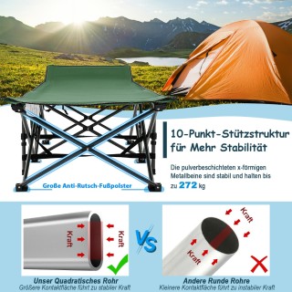Costway Φορητό Κρεβάτι Κάμπινγκ με Αντοχή 272kg και Εργονομικό Σχε... Costway Φορητό Κρεβάτι Κάμπινγκ με Αντοχή 272kg και Εργονομικό Σχε...