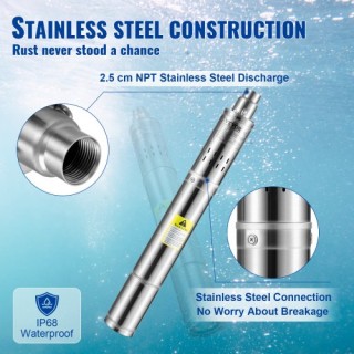 Υποβρύχια Αντλία VEVOR 550W, 230V, 35L/min, 108m, Ανοξείδωτη, IP68 ... Υποβρύχια Αντλία VEVOR 550W, 230V, 35L/min, 108m, Ανοξείδωτη, IP68 ...
