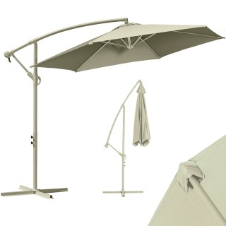 BAKAJI Ομπρέλα Κήπου Αποκεντρωμένη 3x3μ Πλήρης Άμμος Μεταλλικός Πάσ...
