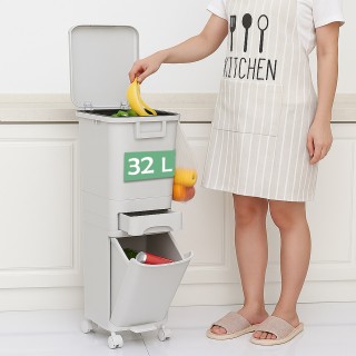 BAKAJI Κάδος Κουζίνας 32L Ανακλινόμενου Καπακιού Εξοικονόμηση Χώρου... BAKAJI Κάδος Κουζίνας 32L Ανακλινόμενου Καπακιού Εξοικονόμηση Χώρου...