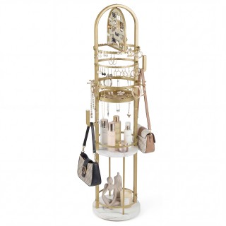 Costway Περιστρεφόμενη βάση κοσμημάτων 360° με θήκες για σκουλαρίκι...