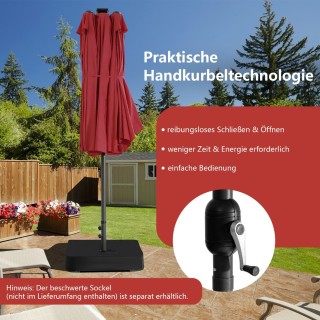 Costway Διπλός Μεγάλος Ομπρέλα Βεράντας με Ηλιακά LED Φώτα - 470x2... Costway Διπλός Μεγάλος Ομπρέλα Βεράντας με Ηλιακά LED Φώτα - 470x2...