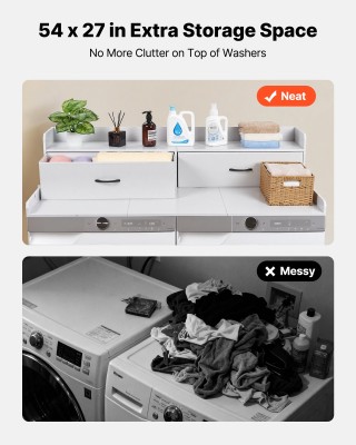 VEVOR Κορυφή Πλυντηρίου και Στεγνωτηρίου με Ράφι, 137 x 69,9 cm Ξύλ...