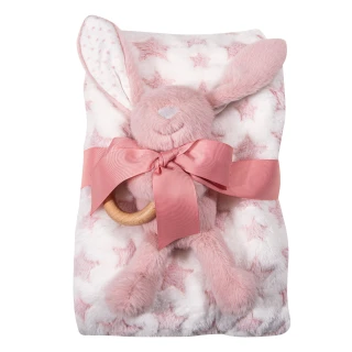 GREENWICH POLO CLUB Fleece Essential Hug Decke in Pink und Weiß...