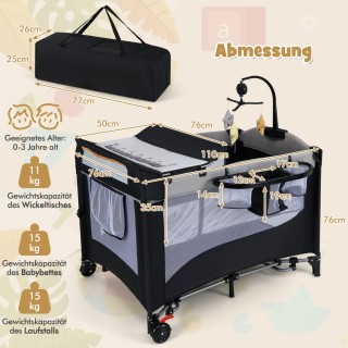 Costway Πολυλειτουργικό Βρεφικό Κρεβάτι 5 σε 1 με Στρώμα & Αλλαξιέ... Costway Πολυλειτουργικό Βρεφικό Κρεβάτι 5 σε 1 με Στρώμα & Αλλαξιέ...