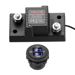 VEVOR Κιτ Απομόνωσης Διπλής Μπαταρίας, 12V 80A, Αυτόματος/Χειροκίνη...
