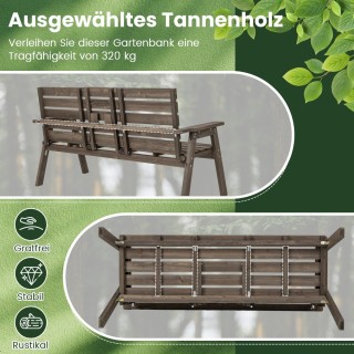 Costway Ξύλινος Κήπος Πάγκος με Αναδιπλούμενο Τραπέζι για 2-3 Άτομα...