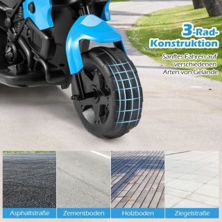 Costway Ηλεκτρική Παιδική Μηχανή 3 Τροχών 6V με LED Φανάρια και Ποδ...