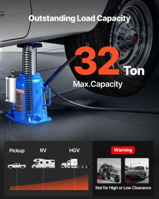 VEVOR Υδραυλικός Γρύλος Μπουκαλιού Αέρος 32 Τόνων για Οχήματα QDPSQ... VEVOR Υδραυλικός Γρύλος Μπουκαλιού Αέρος 32 Τόνων για Οχήματα QDPSQ...