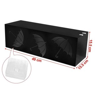 BAKAJI Τετράγωνη Σχέδιο Σιδερένια Ομπρελοθήκη Μαύρη με Δοχείο Συλλ... BAKAJI Τετράγωνη Σχέδιο Σιδερένια Ομπρελοθήκη Μαύρη με Δοχείο Συλλ...