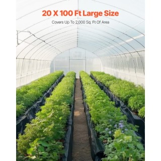 VEVOR Πλαστικό Φύλλο 10Mil 20x100 FT Βαρέως Τύπου Πολυαιθυλένιο Μαύ...