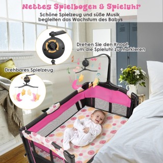 Costway Φορητό Βρεφικό Κρεβάτι 3-σε-1 με Αλλαξιέρα και Κέντρο Δρασ... Costway Φορητό Βρεφικό Κρεβάτι 3-σε-1 με Αλλαξιέρα και Κέντρο Δρασ...