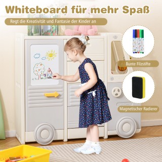 Costway Παιδικό Ράφι Αυτοκίνητο σε Σχήμα Λεωφορείου με Whiteboard, ... Costway Παιδικό Ράφι Αυτοκίνητο σε Σχήμα Λεωφορείου με Whiteboard, ...