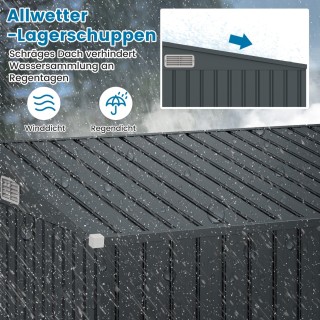 Costway Μεταλλική Αποθήκη Κήπου με Μπροστινή & Πλαϊνή Πόρτα & Στέγη... Costway Μεταλλική Αποθήκη Κήπου με Μπροστινή & Πλαϊνή Πόρτα & Στέγη...