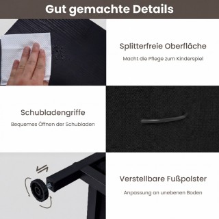 Costway Σετ 2 Κομοδίνων με 2 Υφασμάτινα Συρτάρια & Μεταλλικό Σκελετ...