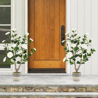 Τεχνητό Δέντρο Καμέλια 91 cm με Ανθισμένα Λουλούδια - Λευκό HZ10313... Τεχνητό Δέντρο Καμέλια 91 cm με Ανθισμένα Λουλούδια - Λευκό HZ10313...