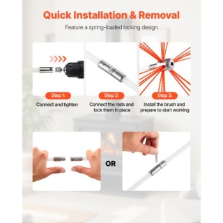 VEVOR Σετ Καθαρισμού Καμινάδας 9μ με Ανταλλακτικές Βούρτσες & Γυαλι...