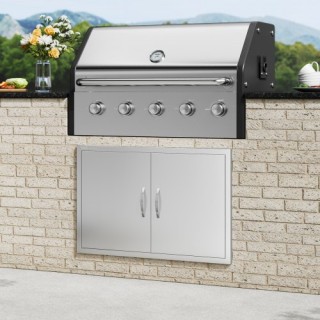 Πόρτα BBQ VEVOR 889x610 mm Διπλή Ανοξείδωτη για Εξωτερική Κουζίνα  ...