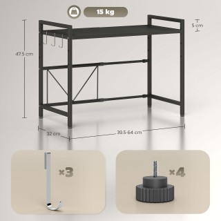 HOMCOM Επεκτάσιμος Μεταλλικός Φούρνος Μικροκυμάτων 2 Επιπέδων με 3 ...