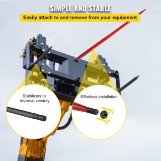 Δόρυ Σανό VEVOR 49 με Ικανότητα 3000 lbs, Κόκκινο με 2 Σταθεροποιητ...