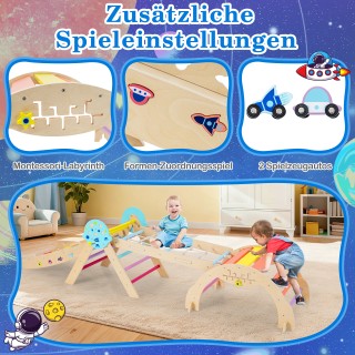 Costway Πολύχρωμο Σετ Αναρρίχησης 9 σε 1  Μοντεσσόρι με Τόξο Αναρρί...