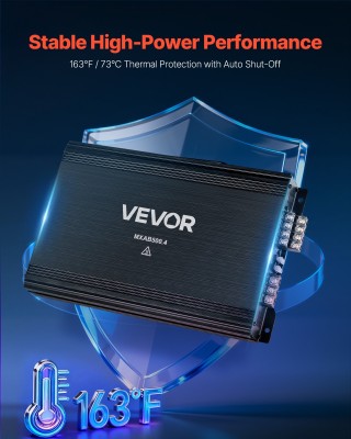 VEVOR Ενισχυτής Αυτοκινήτου 4 Καναλιών Bridgeable Class AB, Μέγ. 4x...