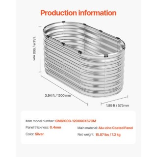 VEVOR Μεταλλικό Υπερυψωμένο Κήπο 4x2x2 πόδια Εξωτερική Γαλβανισμένη... VEVOR Μεταλλικό Υπερυψωμένο Κήπο 4x2x2 πόδια Εξωτερική Γαλβανισμένη...