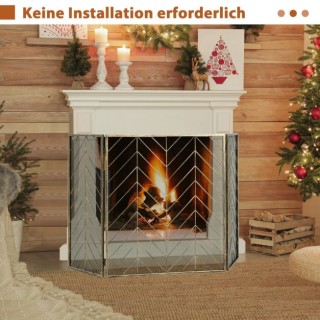 Μεταλλικό Προστατευτικό Τζακιού με 3 Πάνελ 133 x 78 cm Χρώματος Χ... Μεταλλικό Προστατευτικό Τζακιού με 3 Πάνελ 133 x 78 cm Χρώματος Χ...