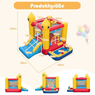 Costway Φουσκωτό Κάστρο Παιχνιδιού με Τσουλήθρα και Μπάσκετ για Ατ... Costway Φουσκωτό Κάστρο Παιχνιδιού με Τσουλήθρα και Μπάσκετ για Ατ...