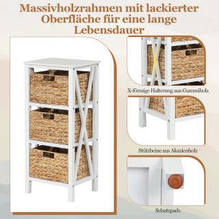 Costway Πολυλειτουργικό Κομοδίνο με Αποσπώμενα Καλάθια Θαλάσσιου Χ... Costway Πολυλειτουργικό Κομοδίνο με Αποσπώμενα Καλάθια Θαλάσσιου Χ...