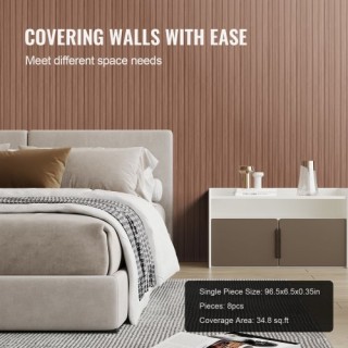 VEVOR Γκρι Δρύινα Ακουστικά Πάνελ 8 Τεμ 96x6 ιντσών WPCBTQBHXML95... VEVOR Γκρι Δρύινα Ακουστικά Πάνελ 8 Τεμ 96x6 ιντσών WPCBTQBHXML95...