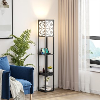 Costway  Κάθετη Λάμπα Δαπέδου με USB Φορτιστές και Αποθηκευτικό Χώρ...