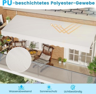 Costway Κάθετη Ρυθμιζόμενη Λευκή Τέντα Μπαλκονιού 400 cm Χωρίς Τρύπ... Costway Κάθετη Ρυθμιζόμενη Λευκή Τέντα Μπαλκονιού 400 cm Χωρίς Τρύπ...