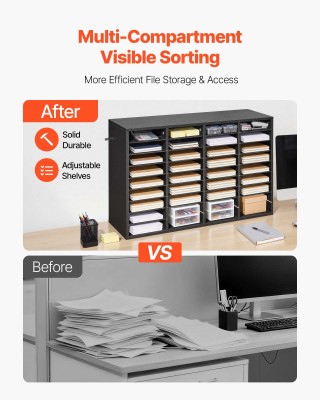 VEVOR Οργανωτής Αλληλογραφίας με 36 Θέσεις, Ξύλινος Ταξινομητής για...