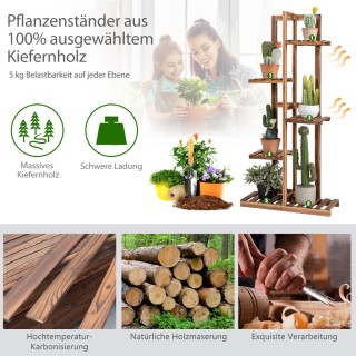 Costway Ξύλινη Ραφιέρα Φυτών για Σαλόνι & Μπαλκόνι 50 x 21 x 103 εκ... Costway Ξύλινη Ραφιέρα Φυτών για Σαλόνι & Μπαλκόνι 50 x 21 x 103 εκ...