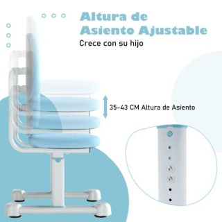 Costway Παιδική Καρέκλα Γραφείου με Διπλή Πλάτη και Ρυθμιζόμενο Ύψο...