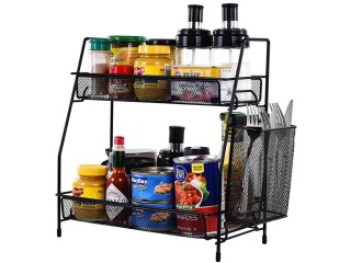 Μεταλλικό Διπλό Ράφι Κουζίνας-Μπάνιου με Πλαϊνό Καλάθι 36 x 17 x 3... Μεταλλικό Διπλό Ράφι Κουζίνας-Μπάνιου με Πλαϊνό Καλάθι 36 x 17 x 3...