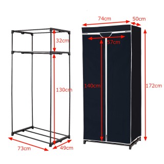 Costway Υφασμάτινη Ντουλάπα με Ράφια και Κρεμάστρα - Εύκολη Συναρμ... Costway Υφασμάτινη Ντουλάπα με Ράφια και Κρεμάστρα - Εύκολη Συναρμ...
