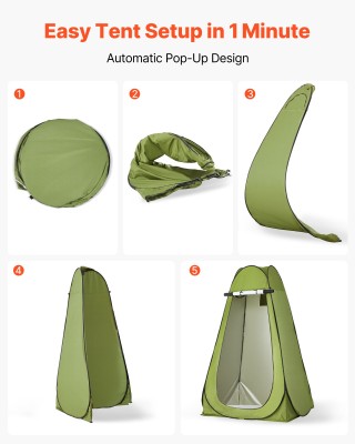 VEVOR Φορητή Τουαλέτα με Σκηνή Ιδιωτικότητας, 150kg, Αναδιπλούμενη ...