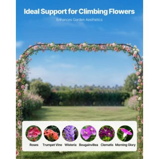 VEVOR Μεταλλική Κηπουρική Αψίδα για Αναρριχώμενα Φυτά 94.5 x 126 x ...