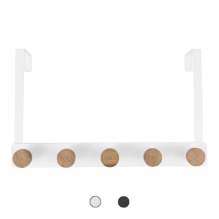 Galileo Κρεμάστρα πόρτας με 5 γάντζους από σίδερο και bamboo 33x8x1...