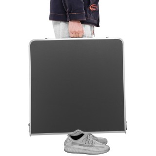 BAKAJI  Πτυσσόμενο τραπέζι κάμπινγκ πικνίκ με ρυθμιζόμενο ύψος, γκρ...