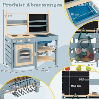 Costway Παιδική Κουζίνα Εξωτερικού Χώρου 2 σε 1 με Βρύση και Αποσπώ... Costway Παιδική Κουζίνα Εξωτερικού Χώρου 2 σε 1 με Βρύση και Αποσπώ...