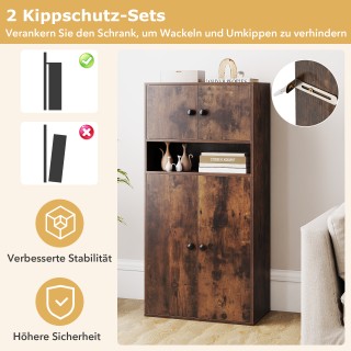 Costway Βιβλιοθήκη με 4 Πόρτες και Ρυθμιζόμενα Ράφια 111 x 54 x 30 ... Costway Βιβλιοθήκη με 4 Πόρτες και Ρυθμιζόμενα Ράφια 111 x 54 x 30 ...