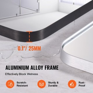 VEVOR  Τετράγωνος Καθρέφτης Τοίχου 24 x 36 με Πλαίσιο Αλουμινίου JX...